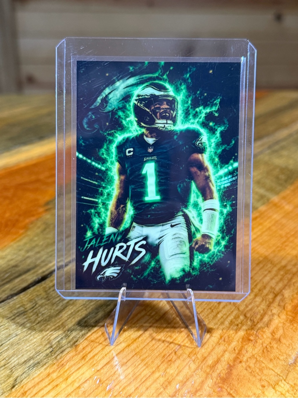 Jalen Hurts Philadelphia Eagles Custom Football Card - Glow in the Dark
